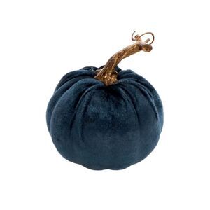 Rustic Jewel Tone Navy Blue Velvet Pumpkin 3 Piece Set Home Decor & Accents